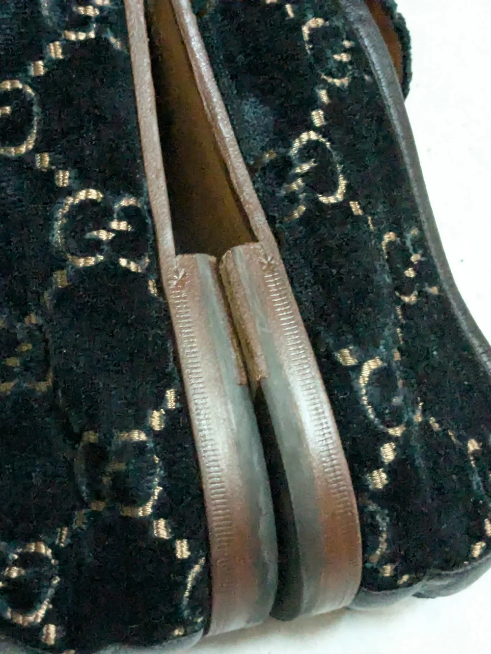 Gucci Men’s Velvet Horsebit Loafers Blue Men US 10.5 Monogram Logo